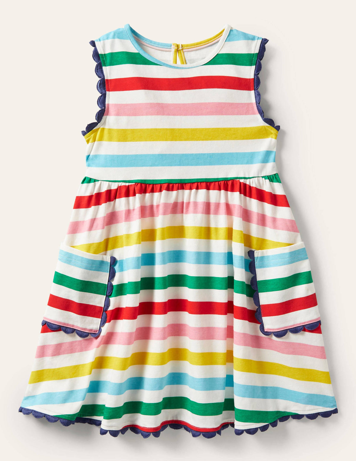 Robe en jersey avec bordures décorées-Rayé multi-1