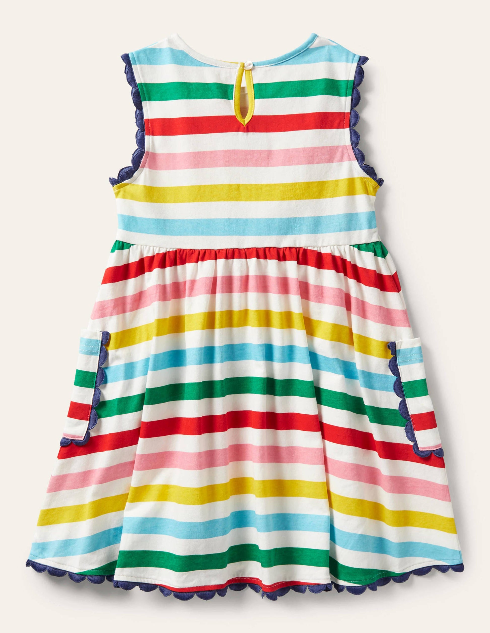 Robe en jersey avec bordures décorées-Rayé multi-2