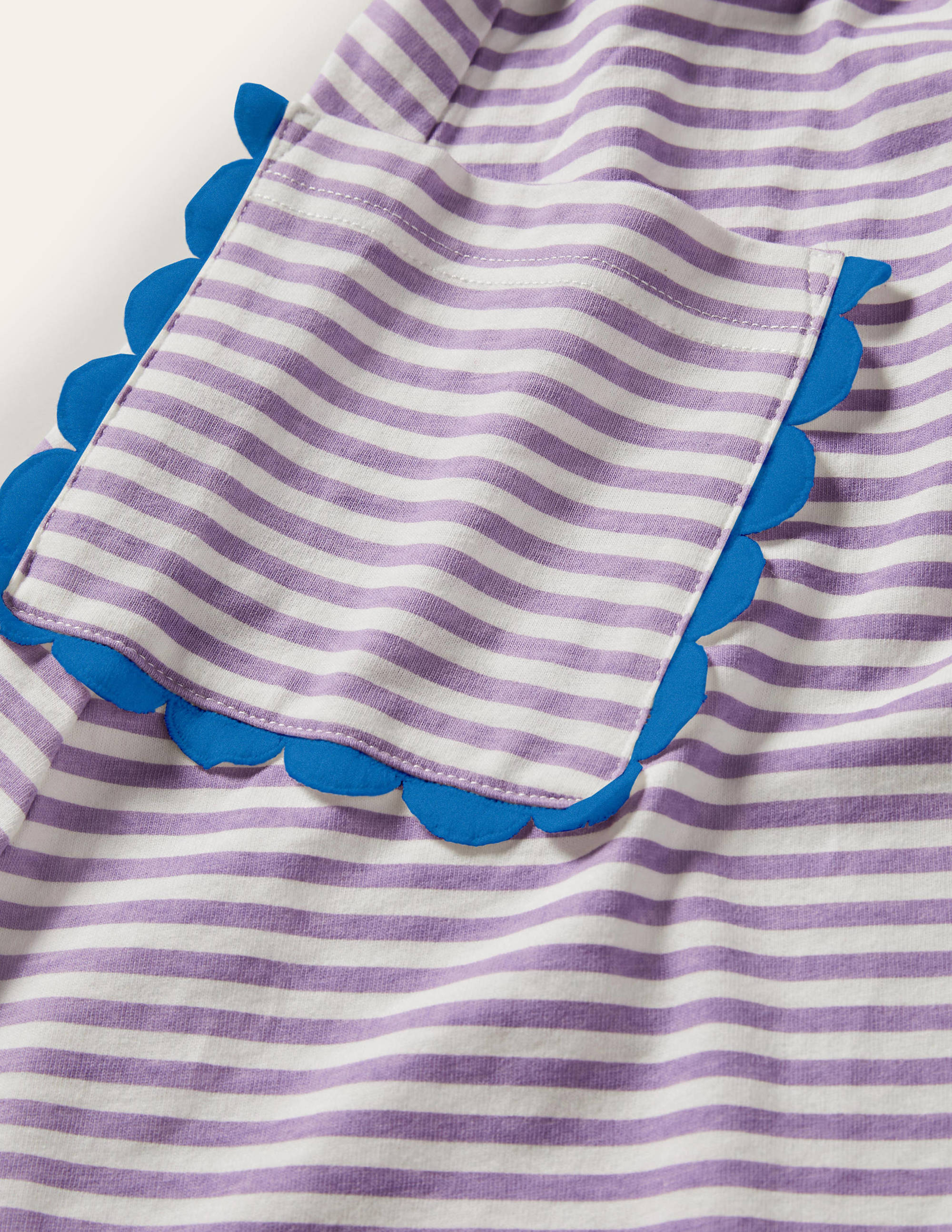Jerseykleid mit Bortendetail-Weiß/Kühles Violett - Image 3