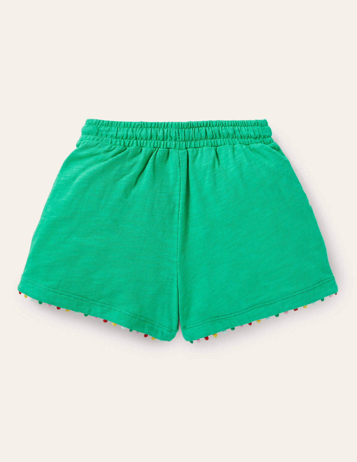 Short Charlie en jersey à pompons-Vert tropical-2