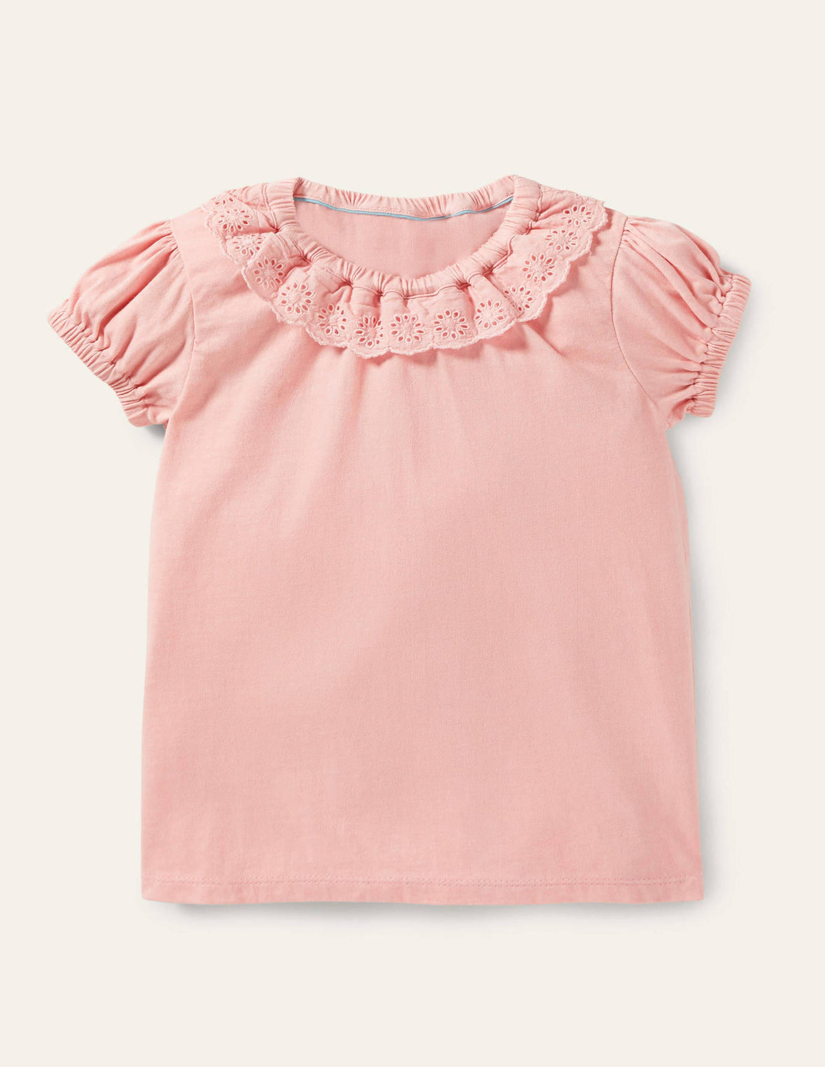 Top en jersey avec col en broderie anglaise-Rose boto-1