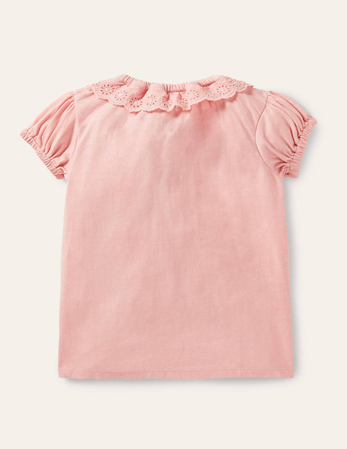 Top en jersey avec col en broderie anglaise-Rose boto - Image 2