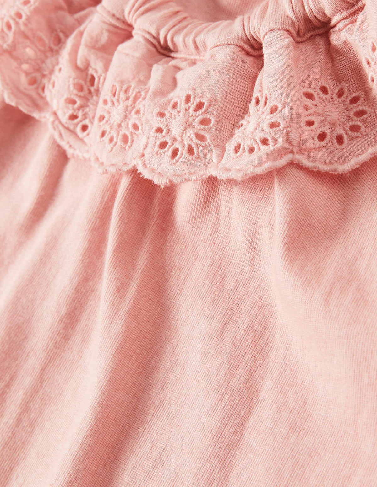 Top en jersey avec col en broderie anglaise-Rose boto - Image 3