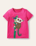Short-sleeved Appliqué T-shirt-Tutti Fruity Bush Baby
