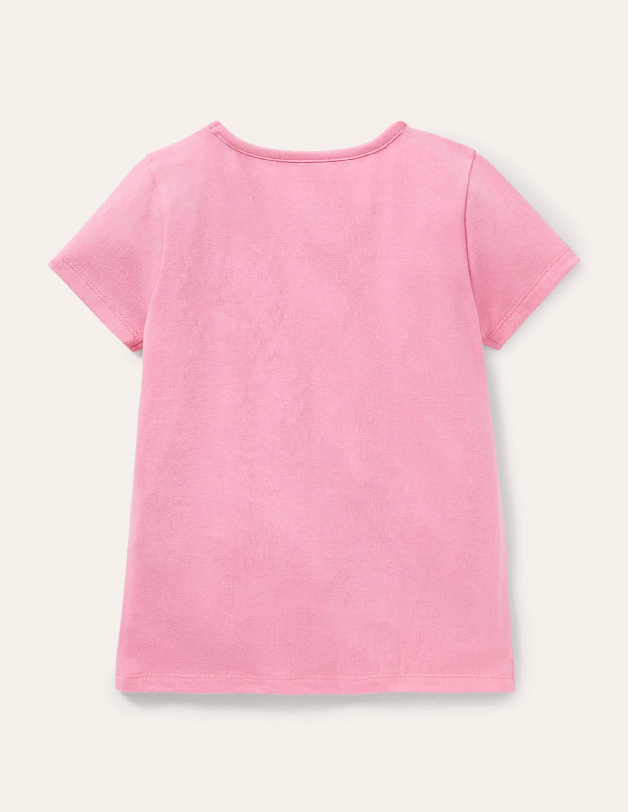 Kurzärmliges T-Shirt mit Applikation-Helles Blütenrosa, Pandas - Image 2