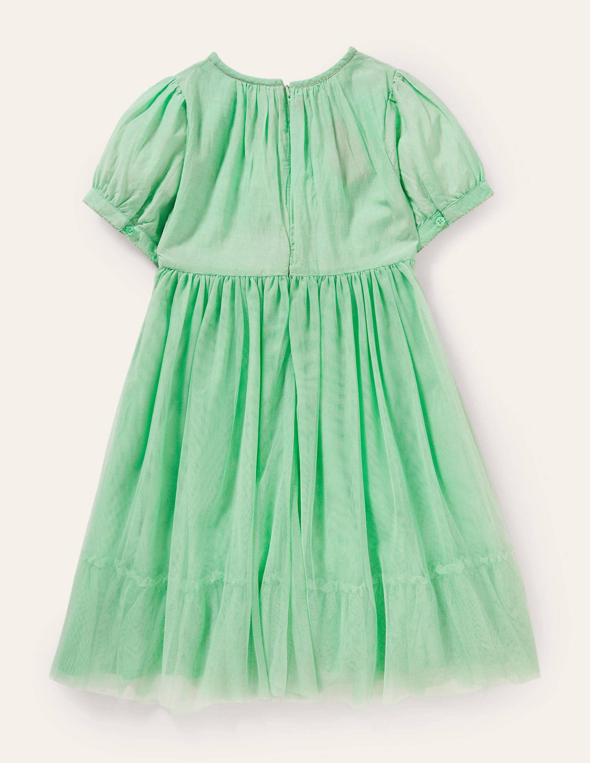 Kleid mit Blumenapplikation-Brunnengrün - Image 2