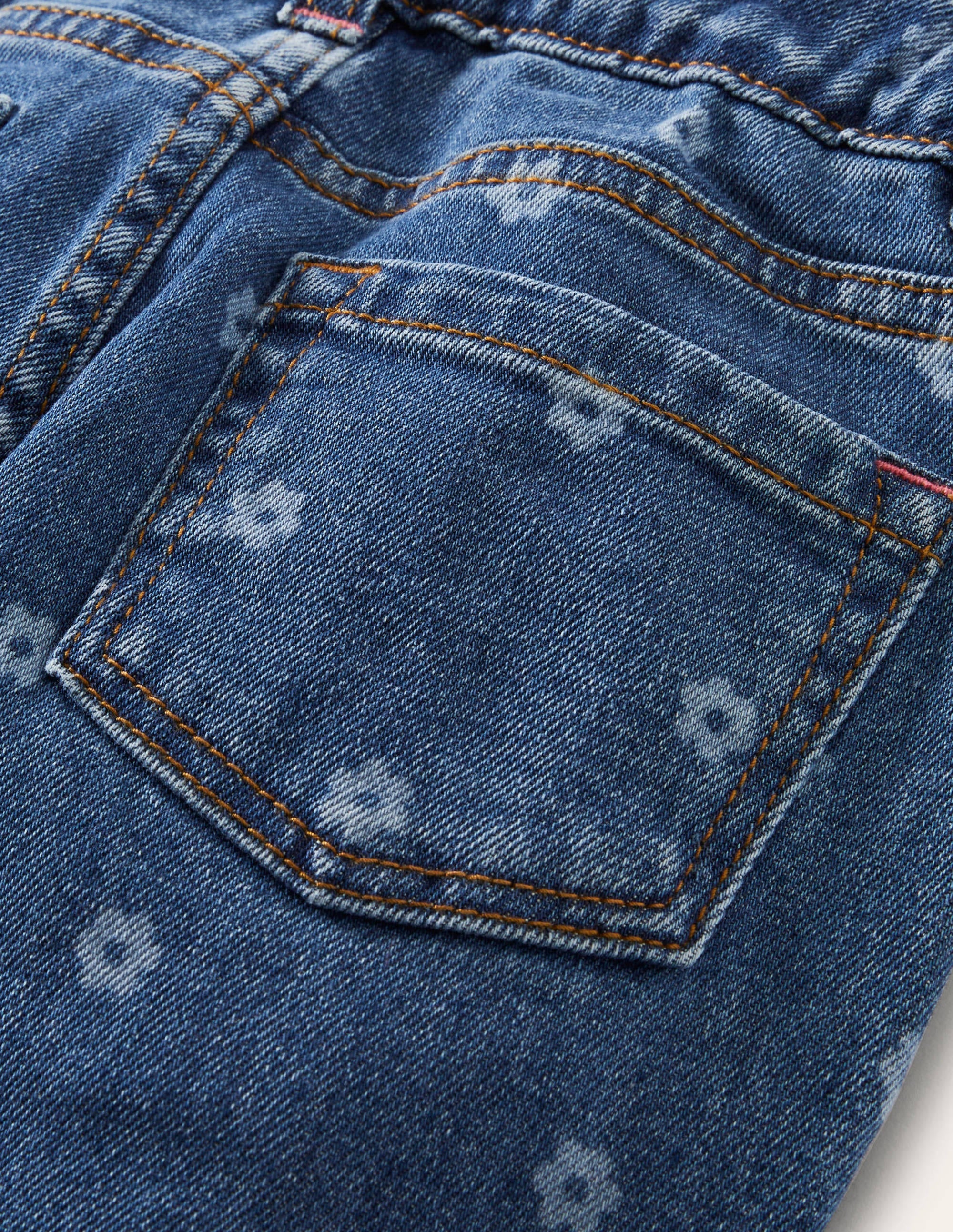 Jeans mit Rüschentaille-Denim, Gänseblümchen - Image 3