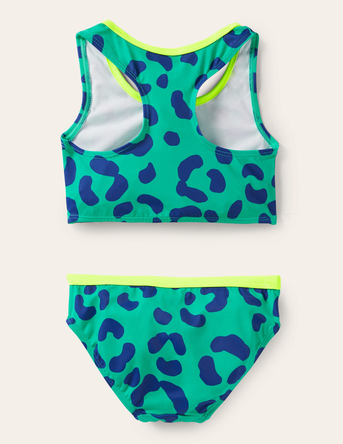Bikini à dos nageur-Motif léopard vert tropical/bleu - Image 2
