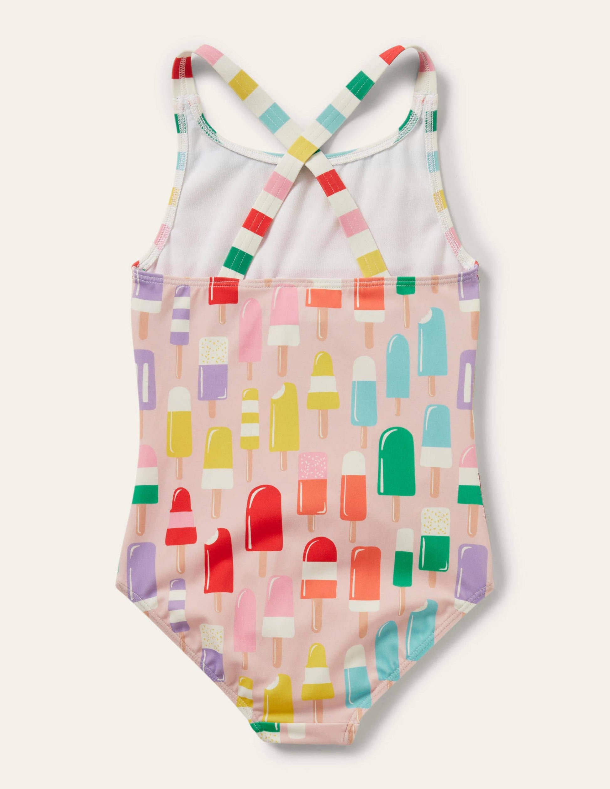 Maillot de bain croisé dans le dos à motif pêle-mêle-Glace à l'eau arc-en-ciel multi-2