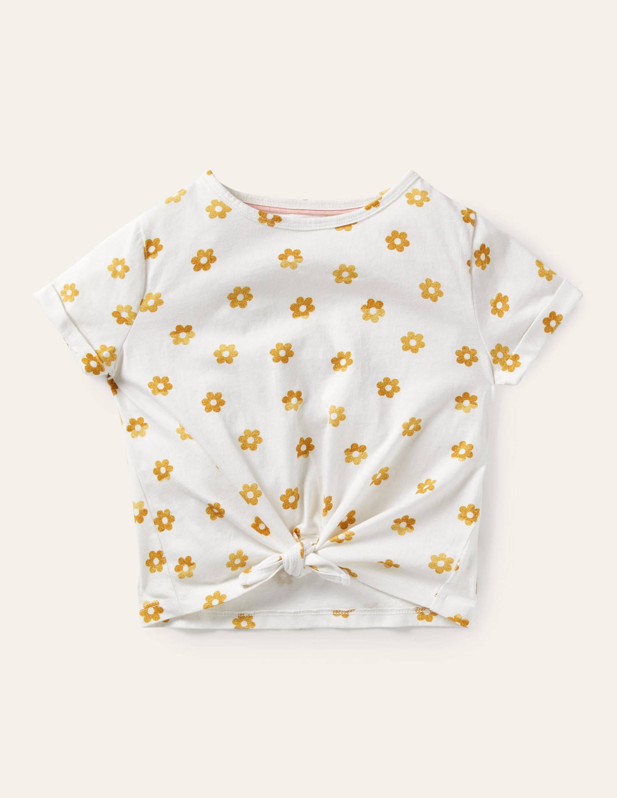 T-Shirt zum Binden-Weiß, Foliengänseblümchen - Image 1