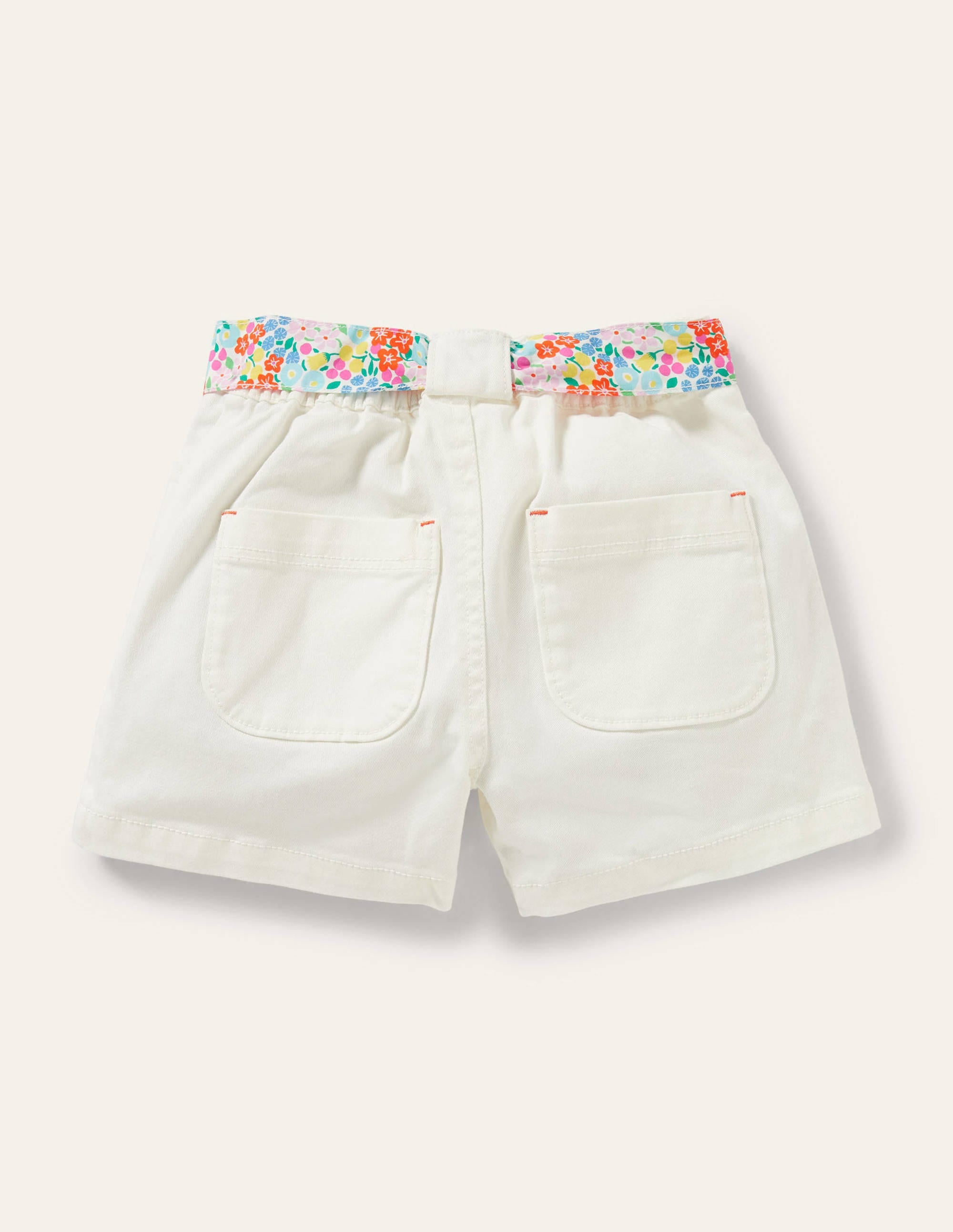 Twill Cargo Shorts-White - Image 2