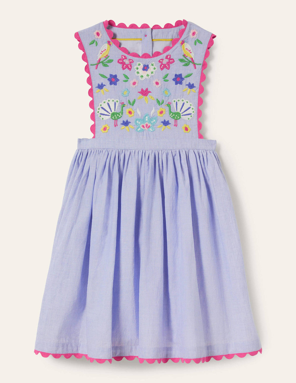 Robe chasuble tissée-Broderie multi bleu - Image 1