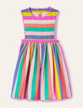 Gewebtes Schürzenkleid-Bunt, Gestreift