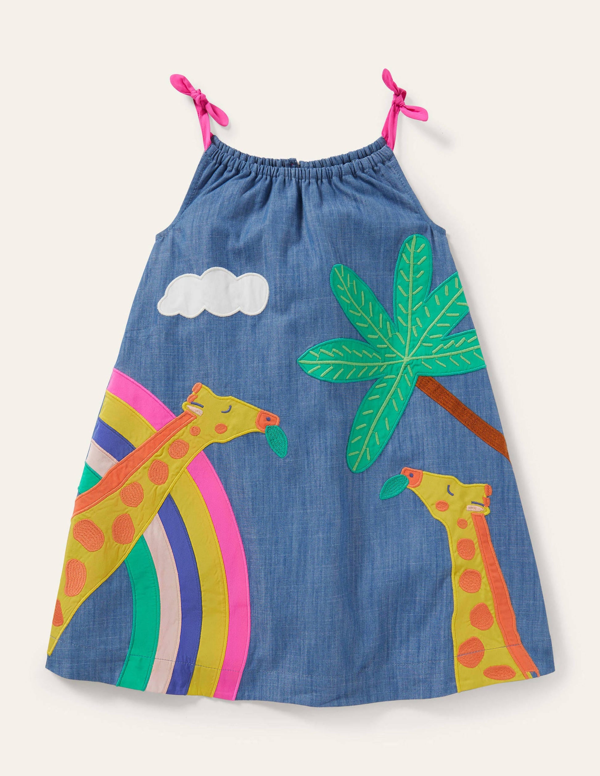 Chambraykleid mit Giraffenmotiv-Faux-Uni, Giraffen-1