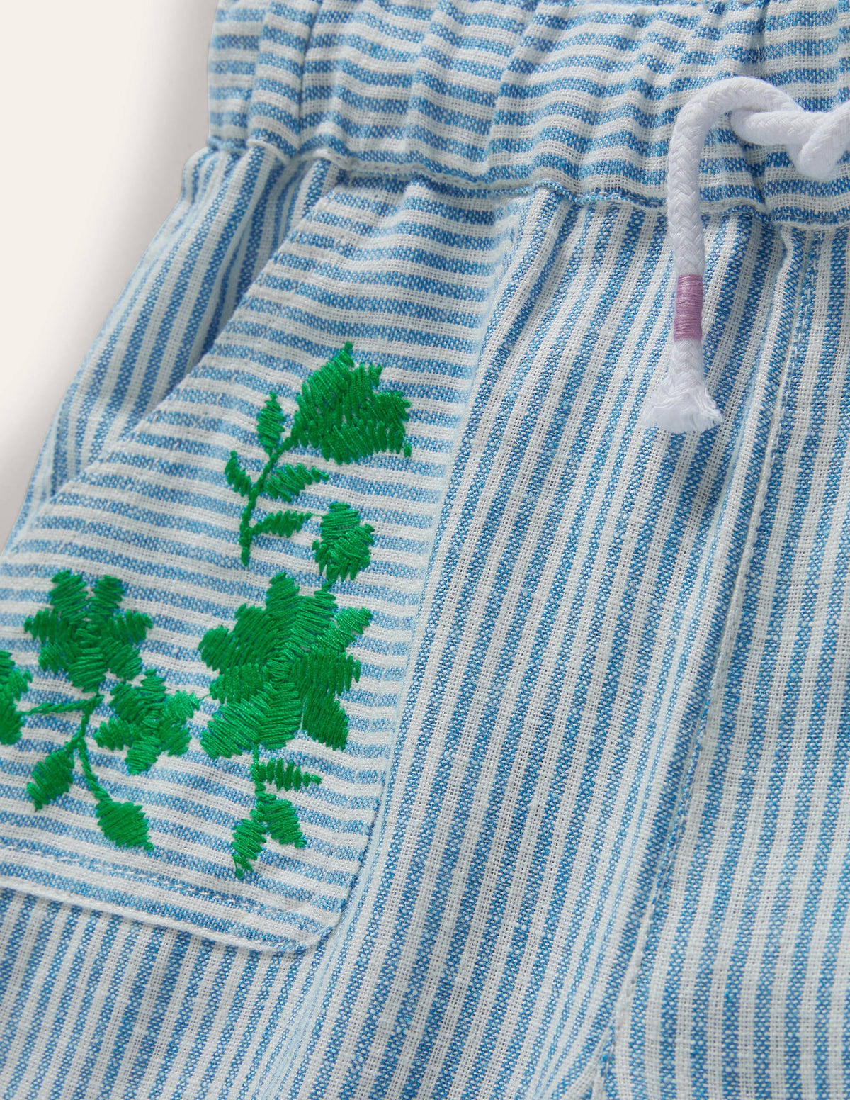 Lockere Webhose-Naturweiß/Küstenblau, Feine Streifen - Image 3