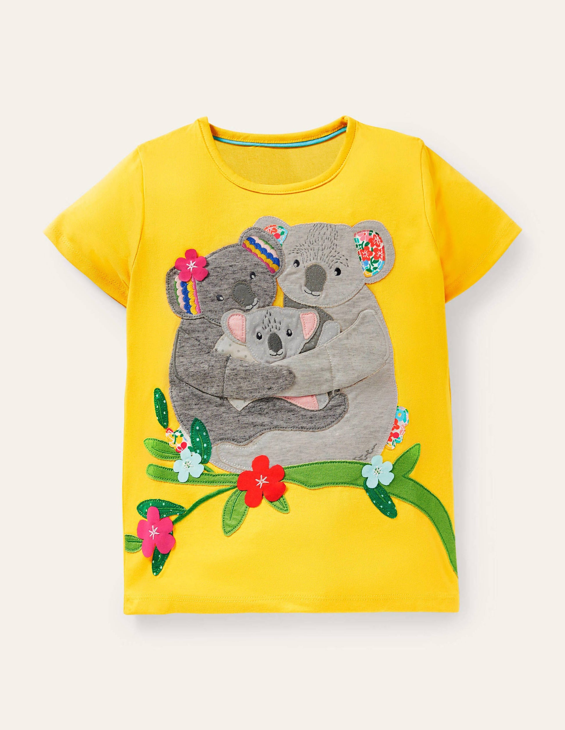 T-Shirt mit Umarmungsapplikation-Narzissengelb, Koala-1