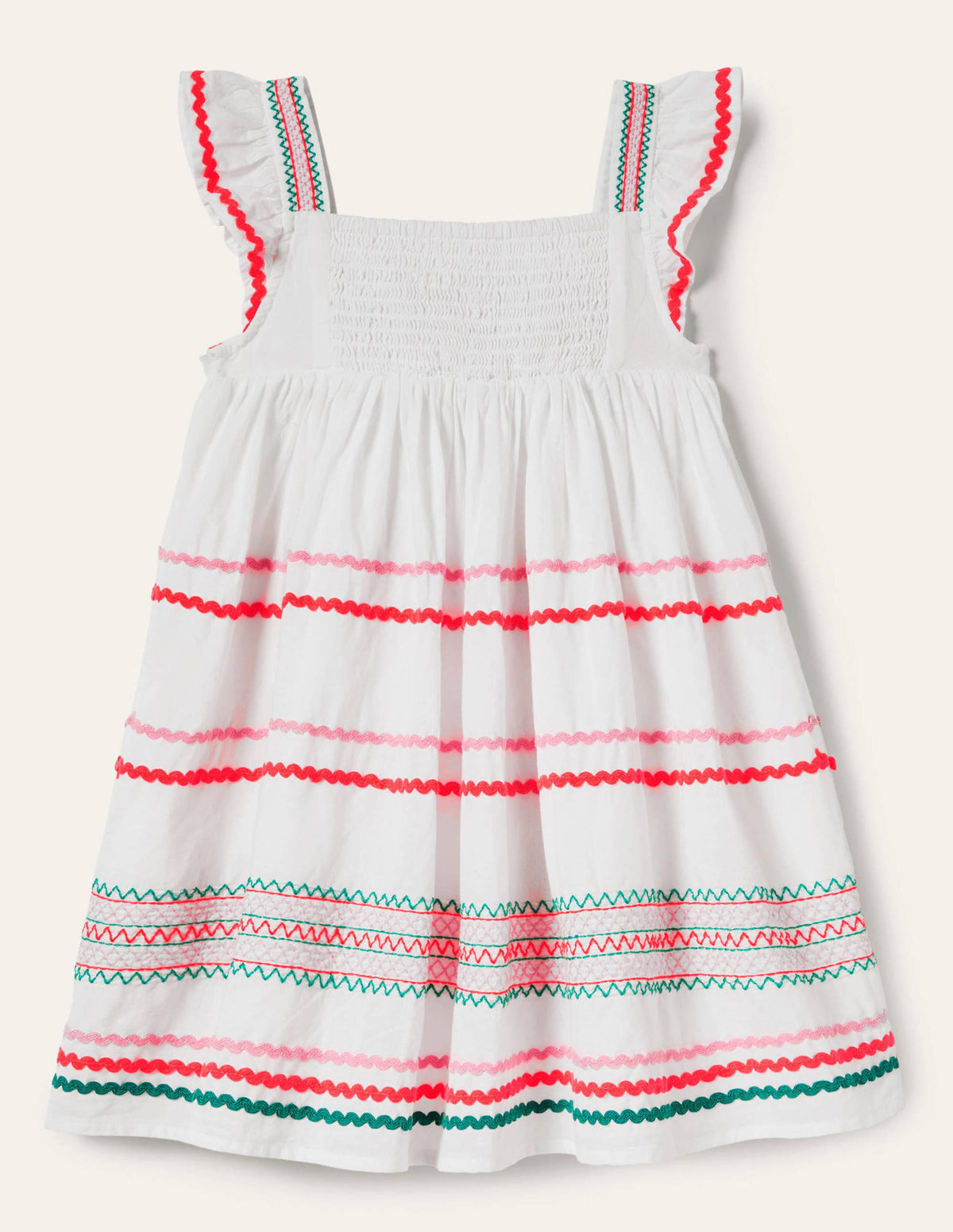 Hängerkleid mit Stickerei-Weiß-2