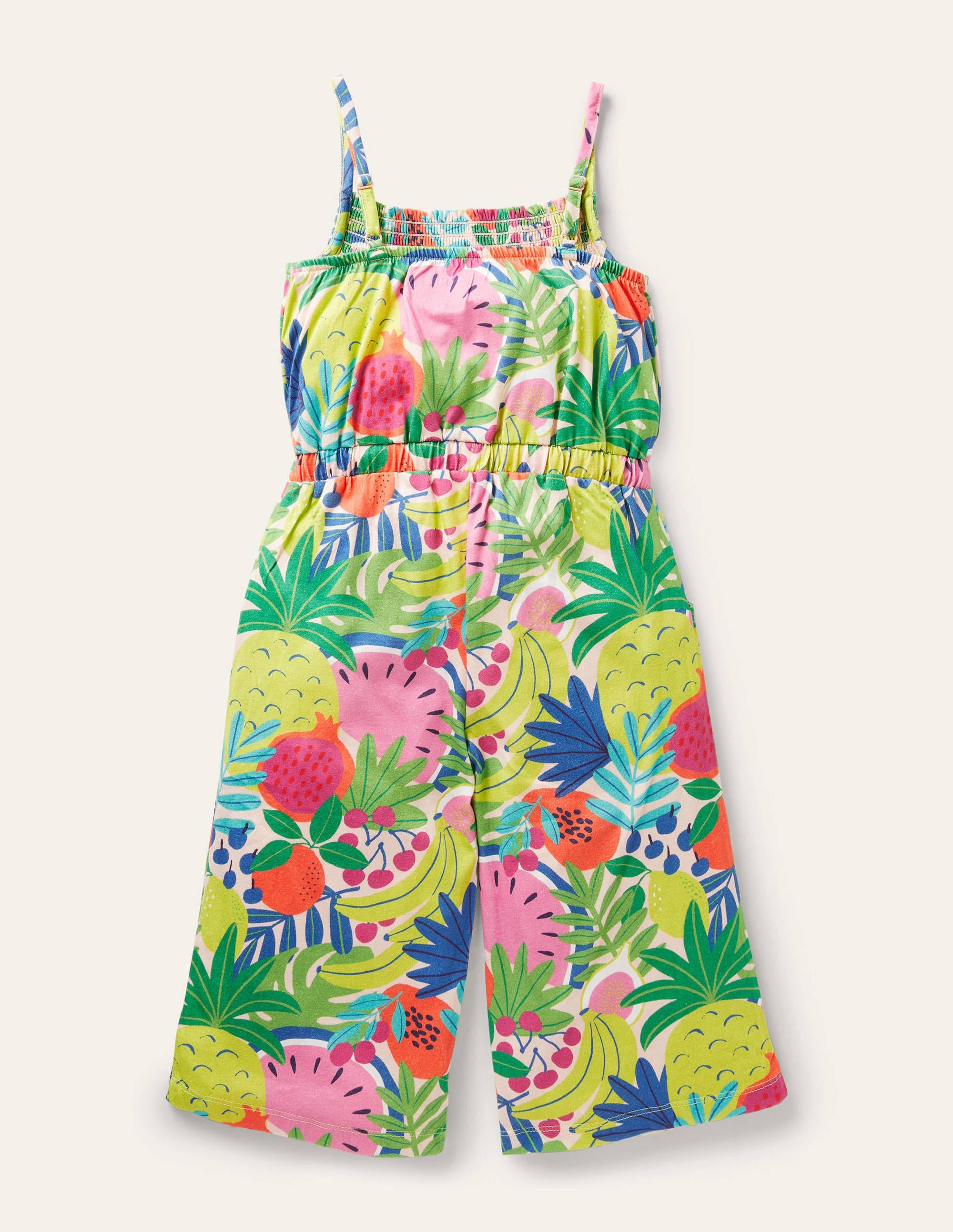 Jersey-Jumpsuit mit weitem Bein-Bunt, Tropische Früchte - Image 2