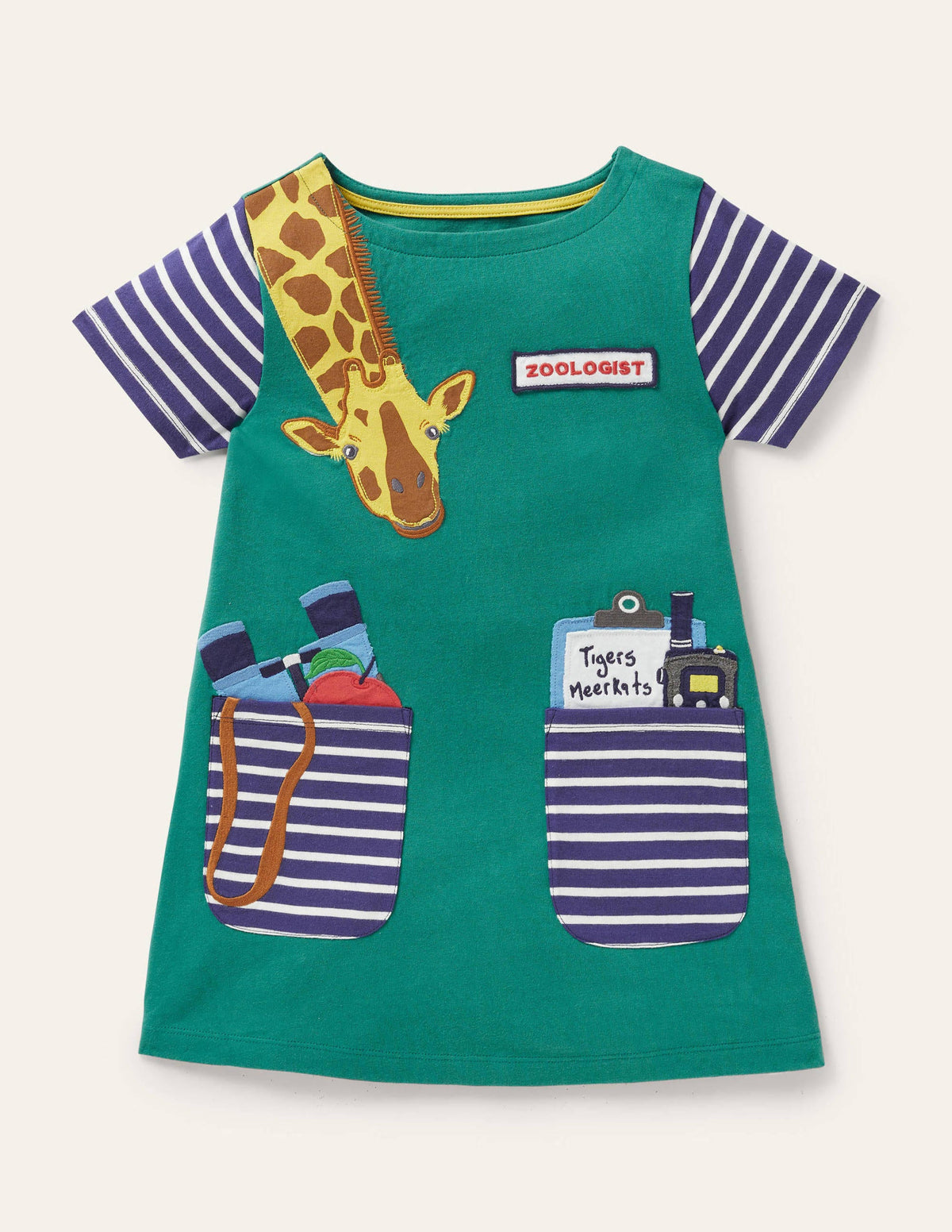 Tunique fantaisie en jersey avec poches-Girafe vert Sardaigne - Image 1