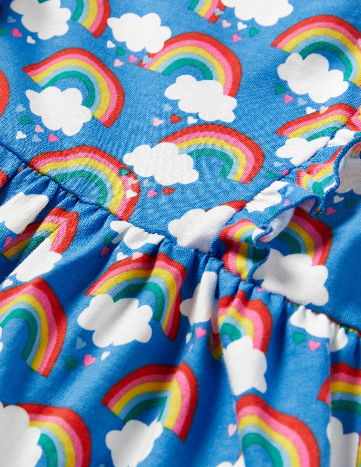 Robe en jersey à volants-Arcs-en-ciel Love bleu marocain - Image 3