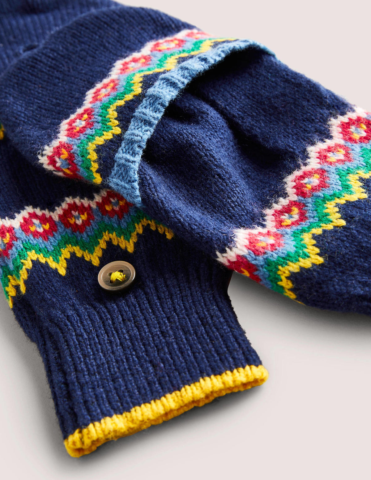 Fäustlinge mit Fair-Isle-Muster-Marineblau - Image 2