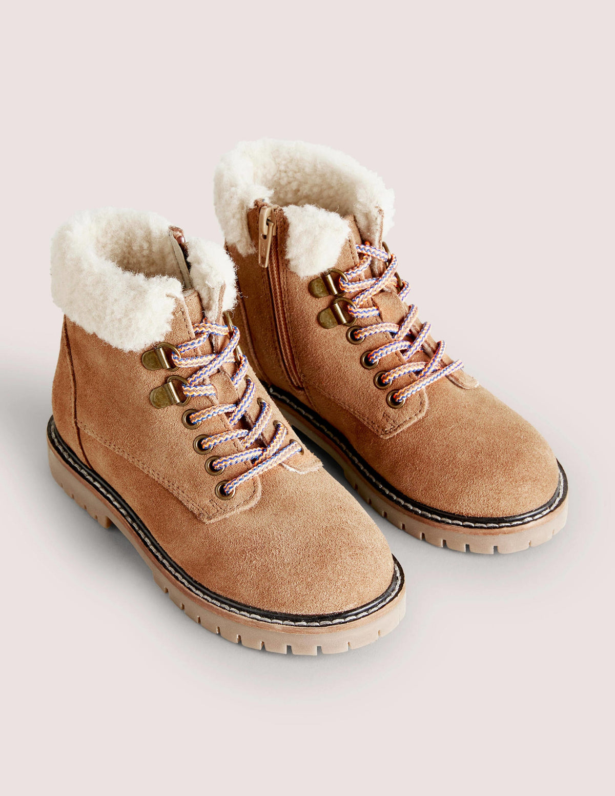 Bequeme Schnürstiefel-Hellbraun - Image 2