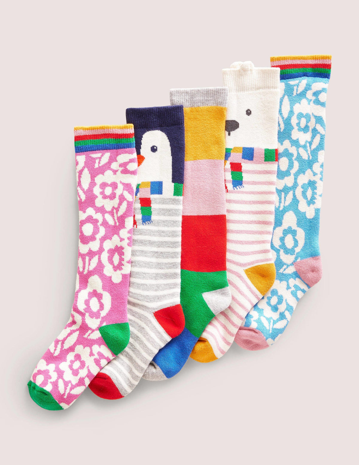 5 paires de chaussettes de ski-Animaux arctiques - Image 1