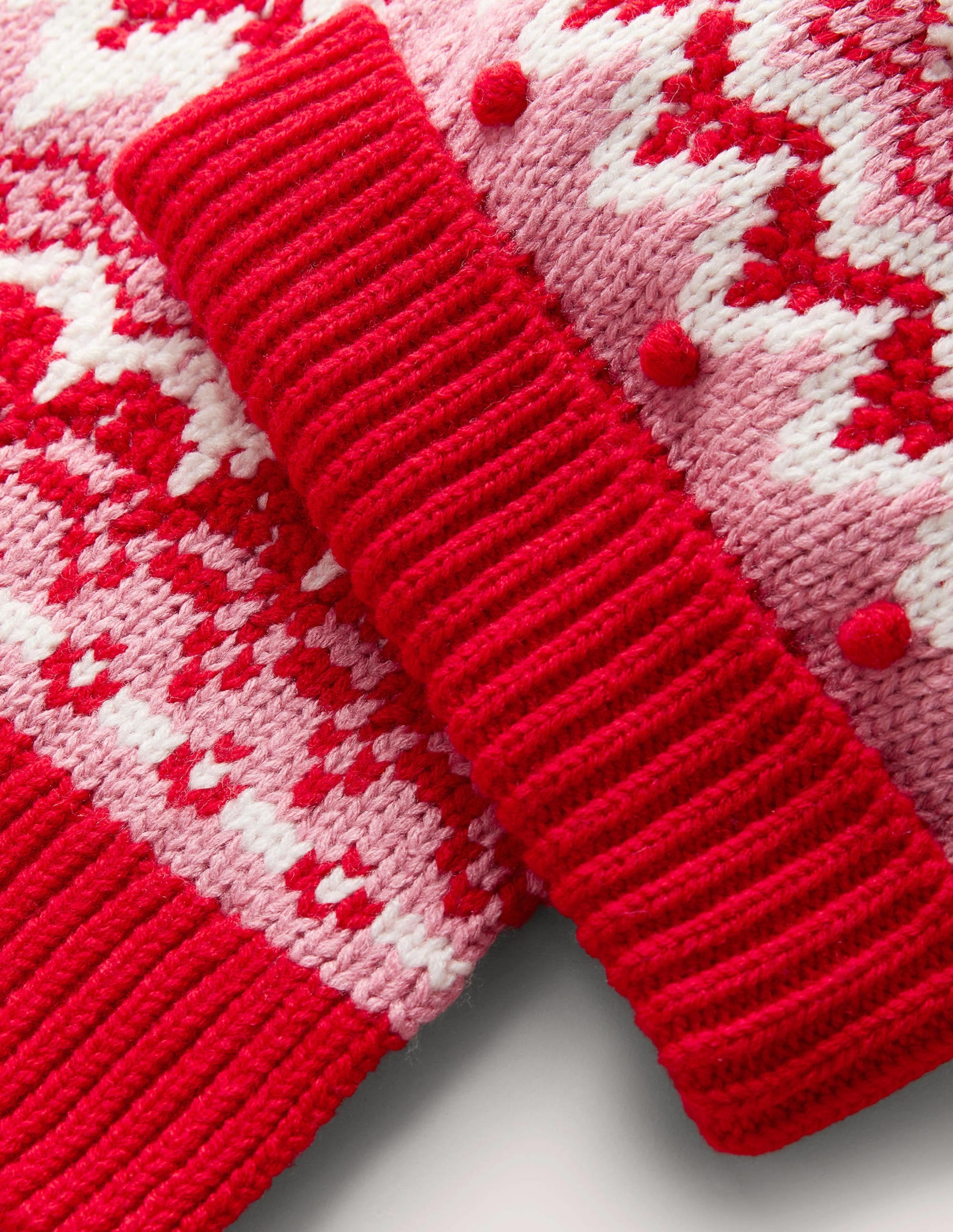 Set aus Fair-Isle-Mütze und -Schal-Rosa - Image 2