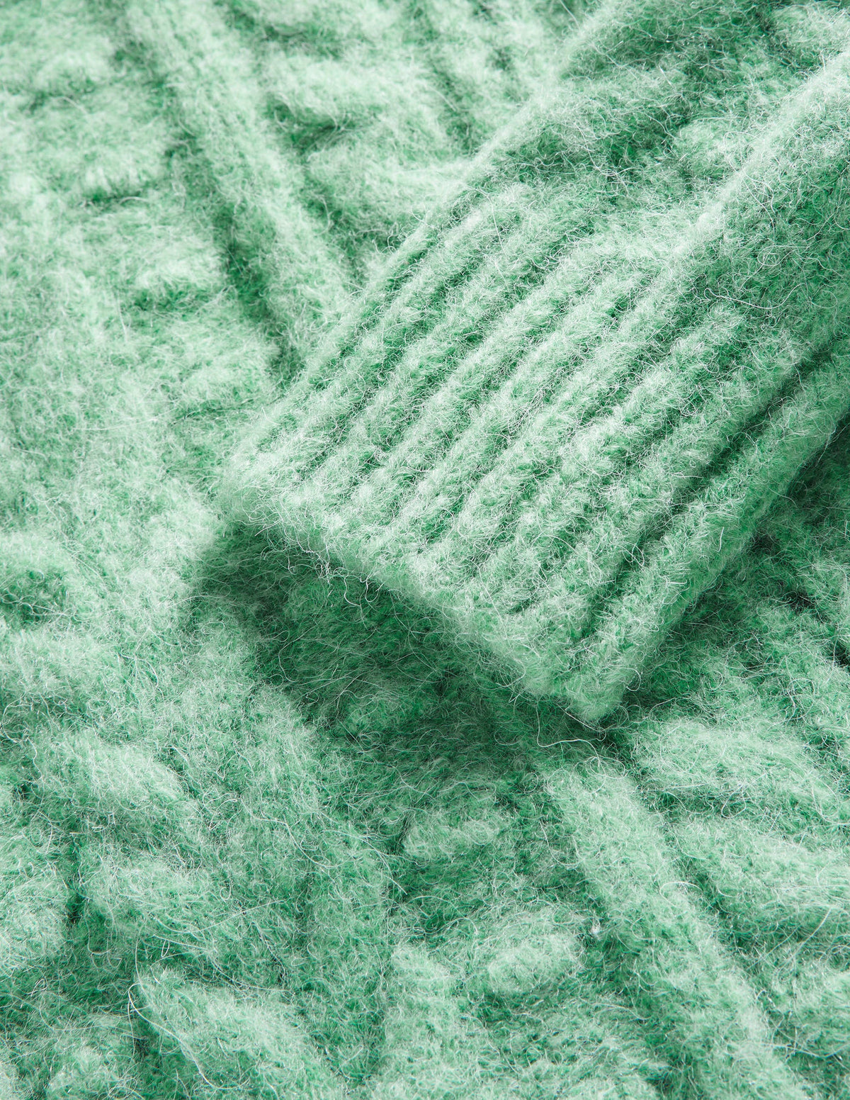 Pointelle-Pullover mit Zopfmuster-Zultanitgrün - Image 3