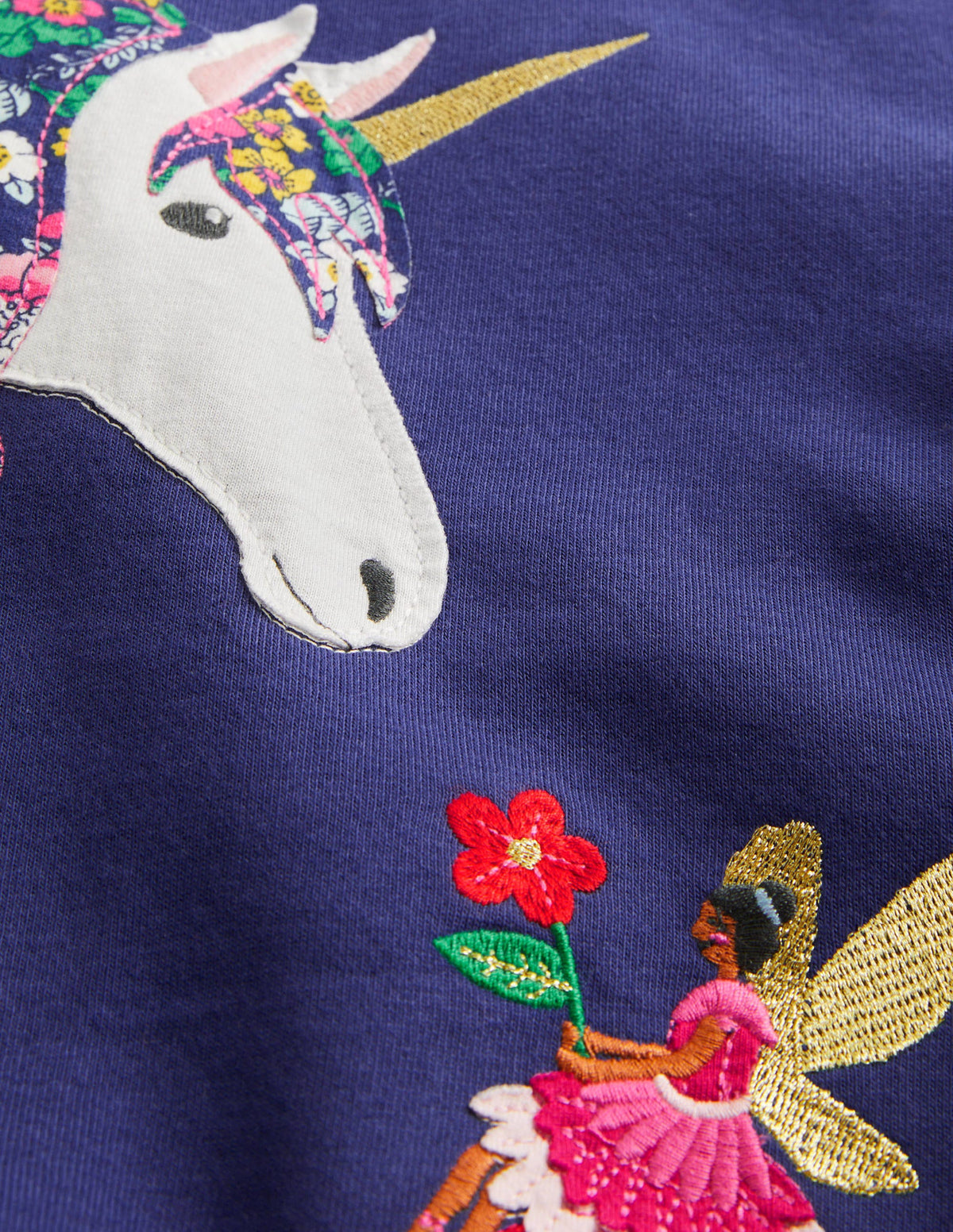 Sweat cosy à appliqué-Licorne bleu tribord - Image 3