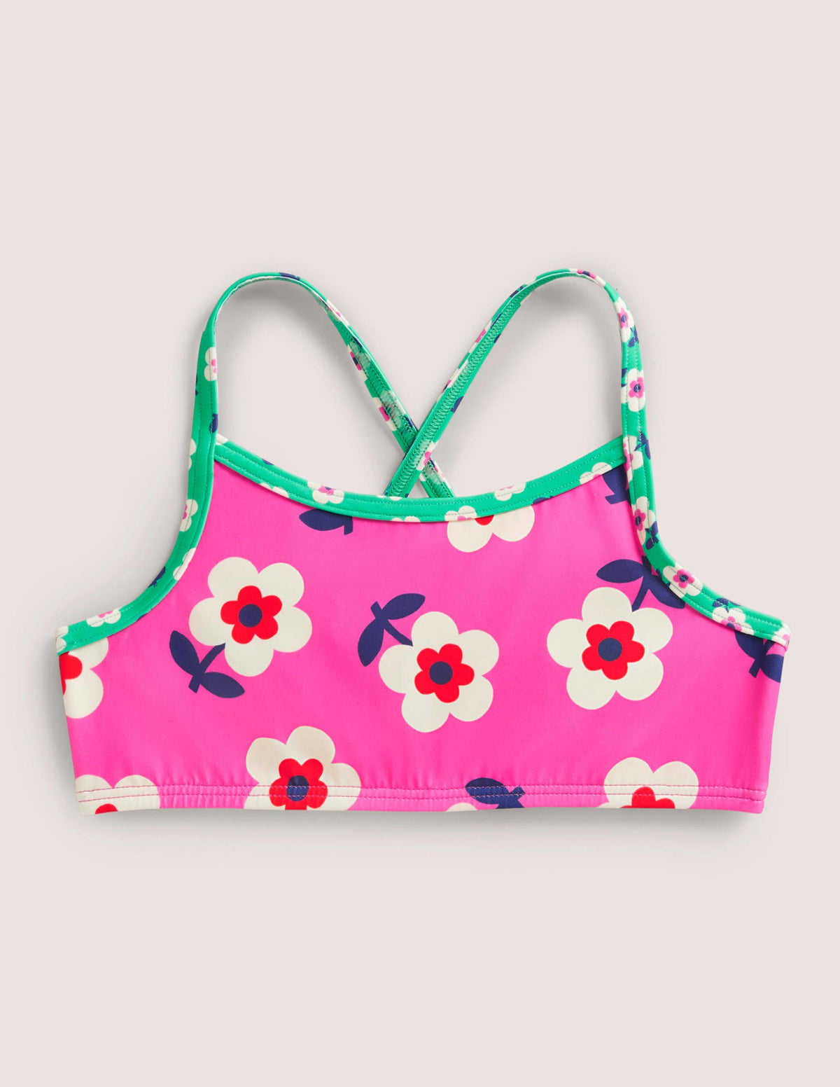 Patterned Bikini Top-Tickled Pink Daisy - Image 1