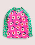 Haut de plage à motif-Pâquerette rose angélique