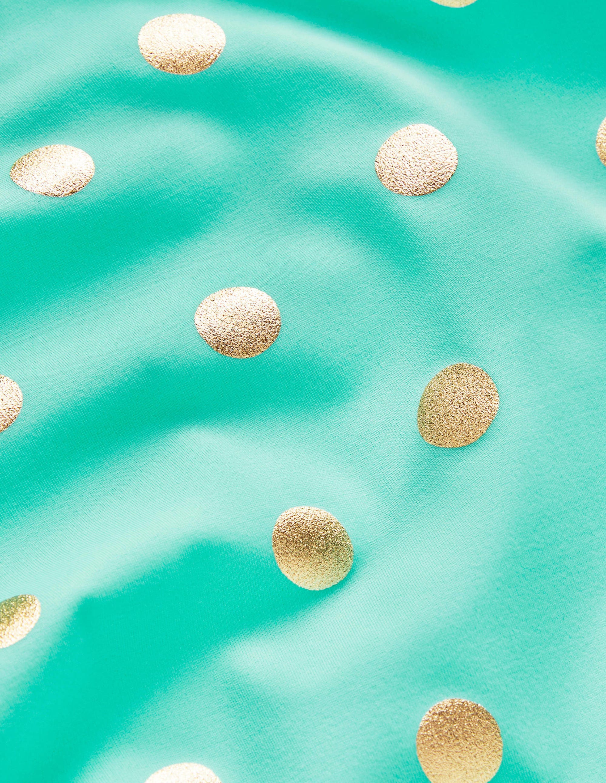 Bedruckter Badeanzug mit gekreuzten Trägern-Hellgrün, Goldfolientupfen - Image 3