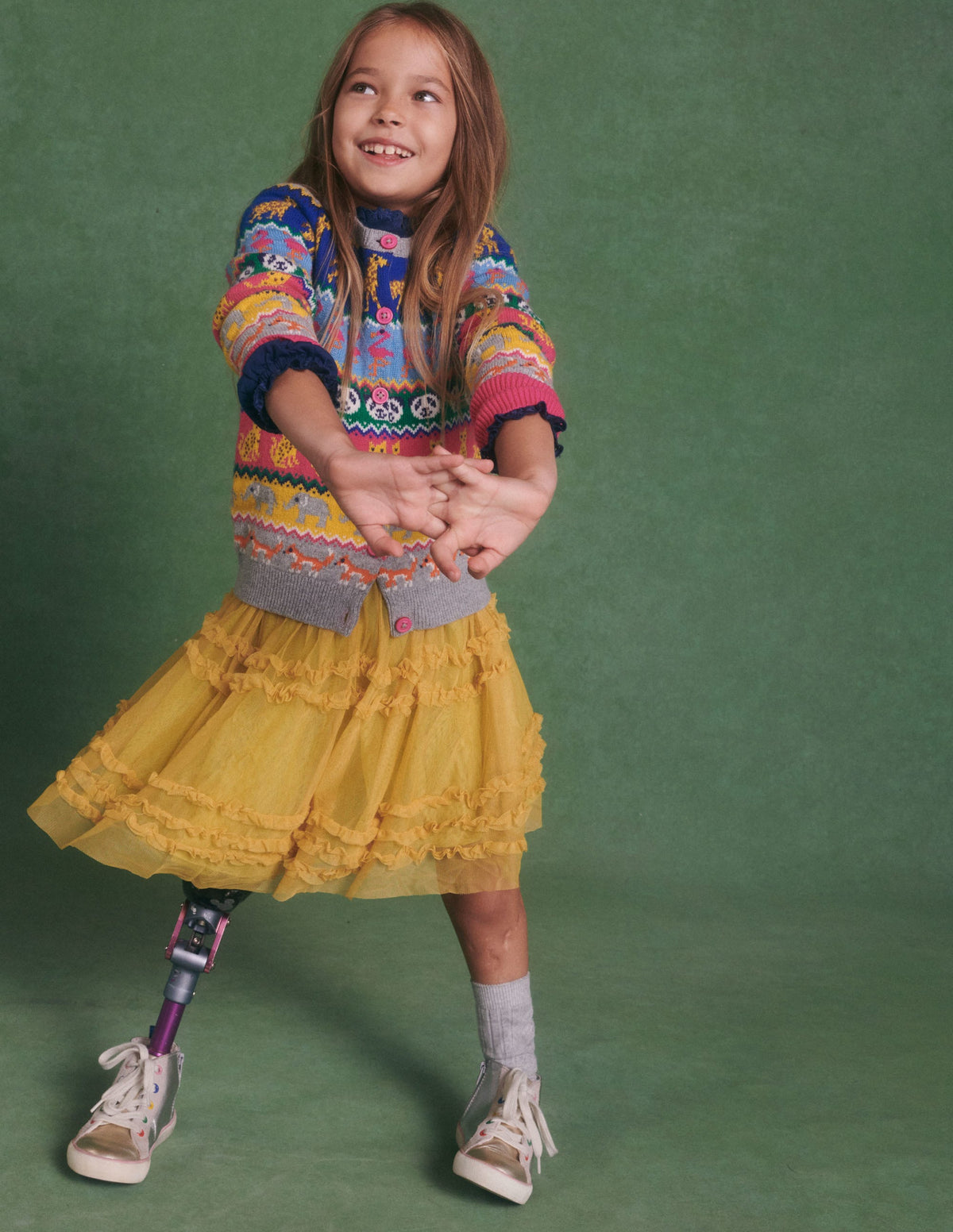 Rainbow Animal Stripe Fair Isle Cardigan-Bunt, Tier-Fair-Isle-Muster - Image 5