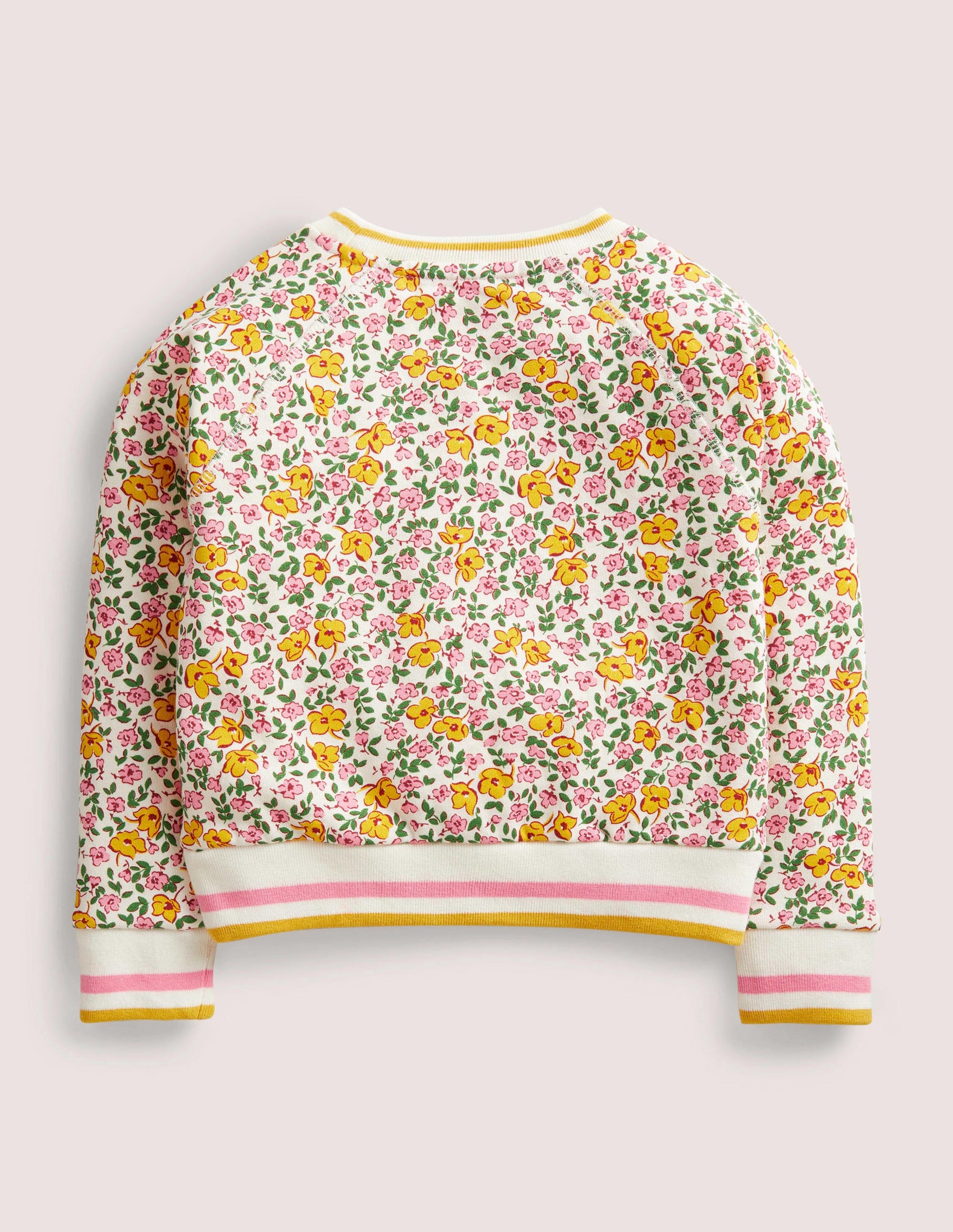 Gemustertes Jersey-Sweatshirt-Vanille, Vintage-Blumenmuster-2