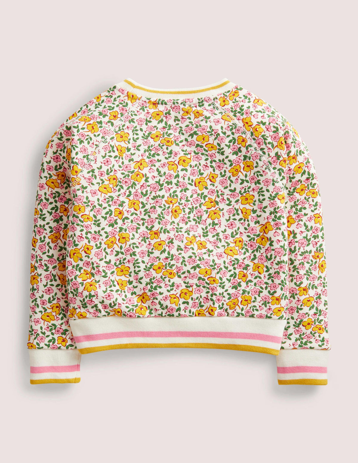 Gemustertes Jersey-Sweatshirt-Vanille, Vintage-Blumenmuster - Image 2