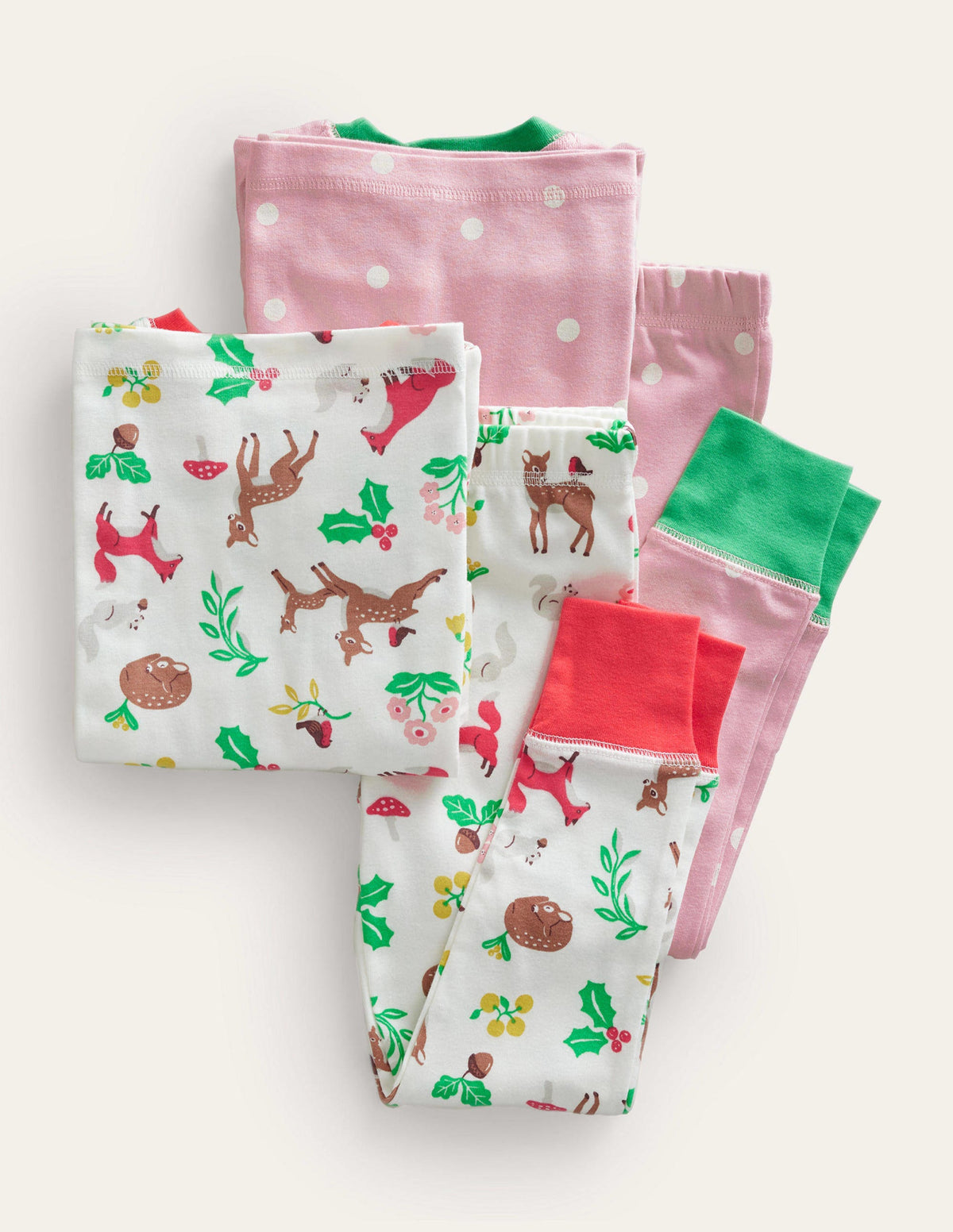Twin Pack Snug Pyjamas-Ivory Festive Woodland-2