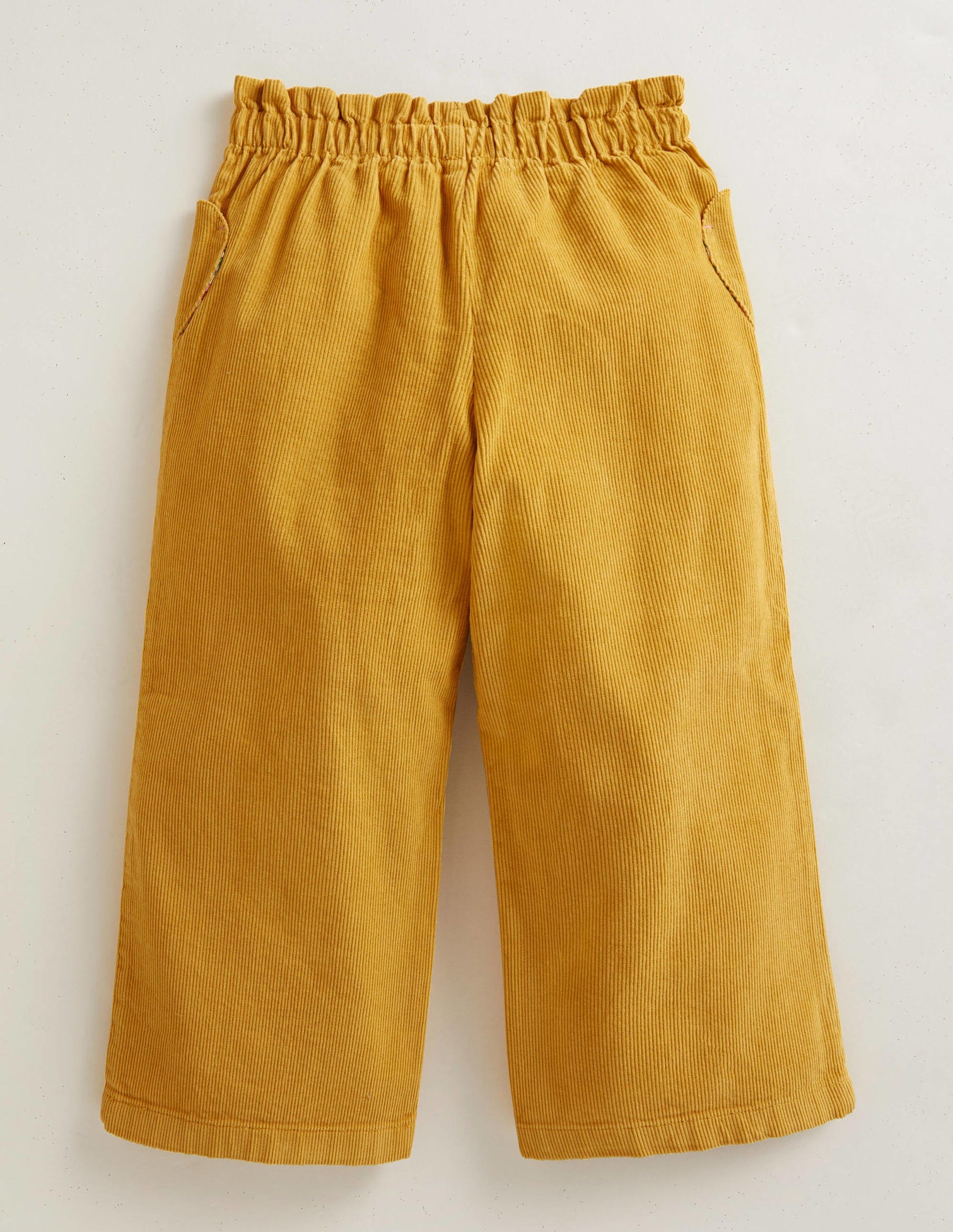 Pantalon large à enfiler-Jaune huile-2