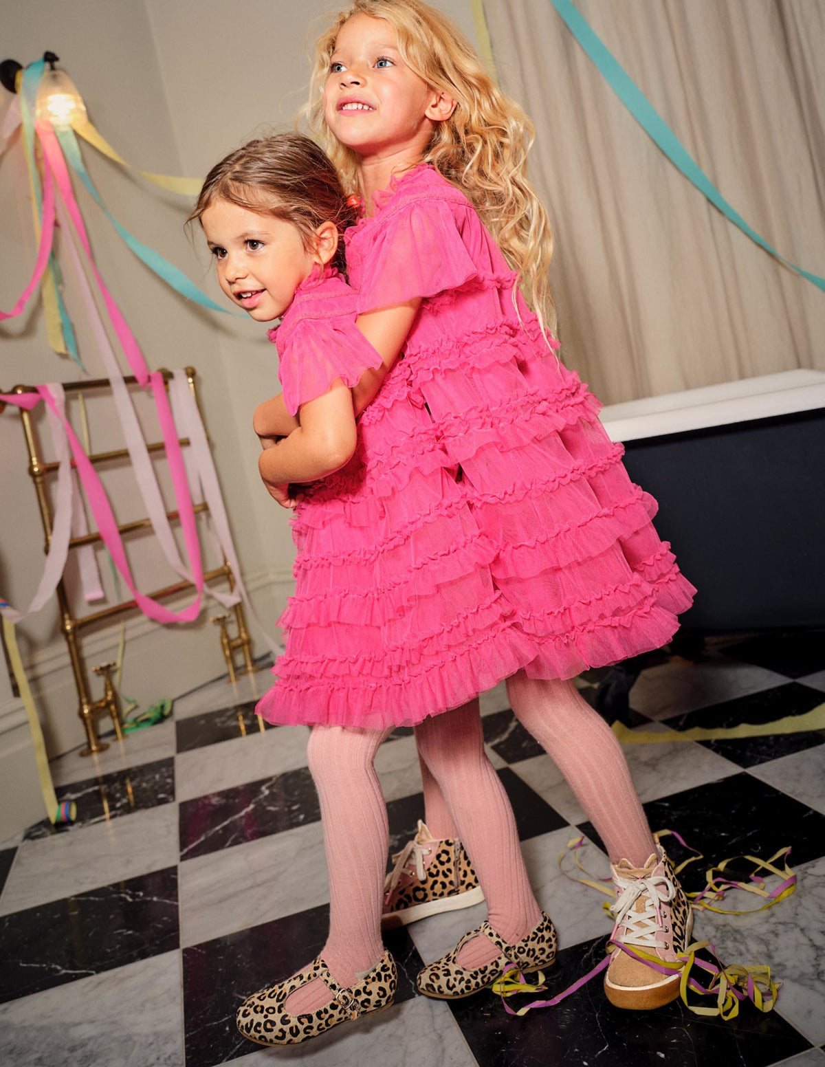 Pink Tulle Tiered Party Dress-Bonbonrosa-8