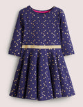 Skaterkleid mit Tellerrock-Dunkles Segelblau/Gold, Stern