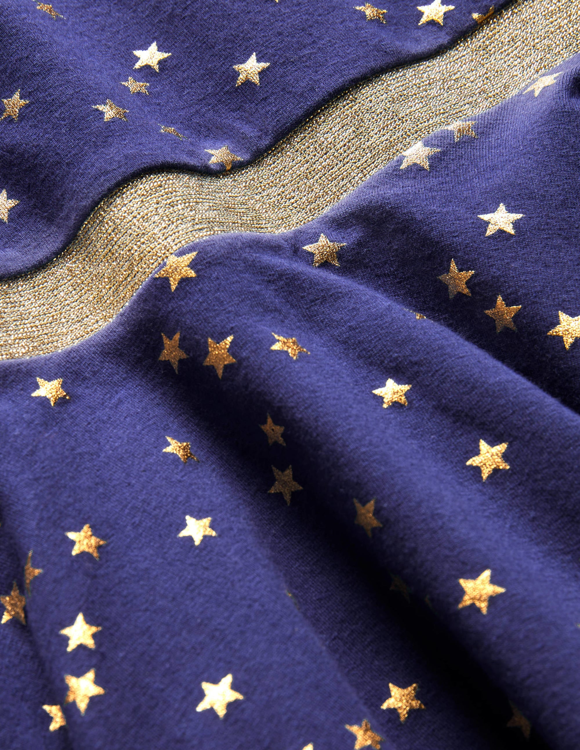 Skaterkleid mit Tellerrock-Dunkles Segelblau/Gold, Stern - Image 3