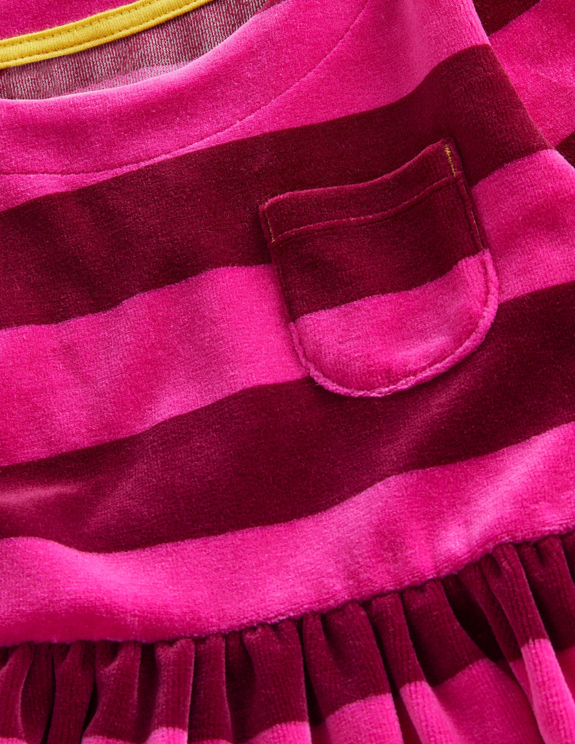 Gestreiftes Velourskleid-Knallpink/Pflaumenviolett - Image 3