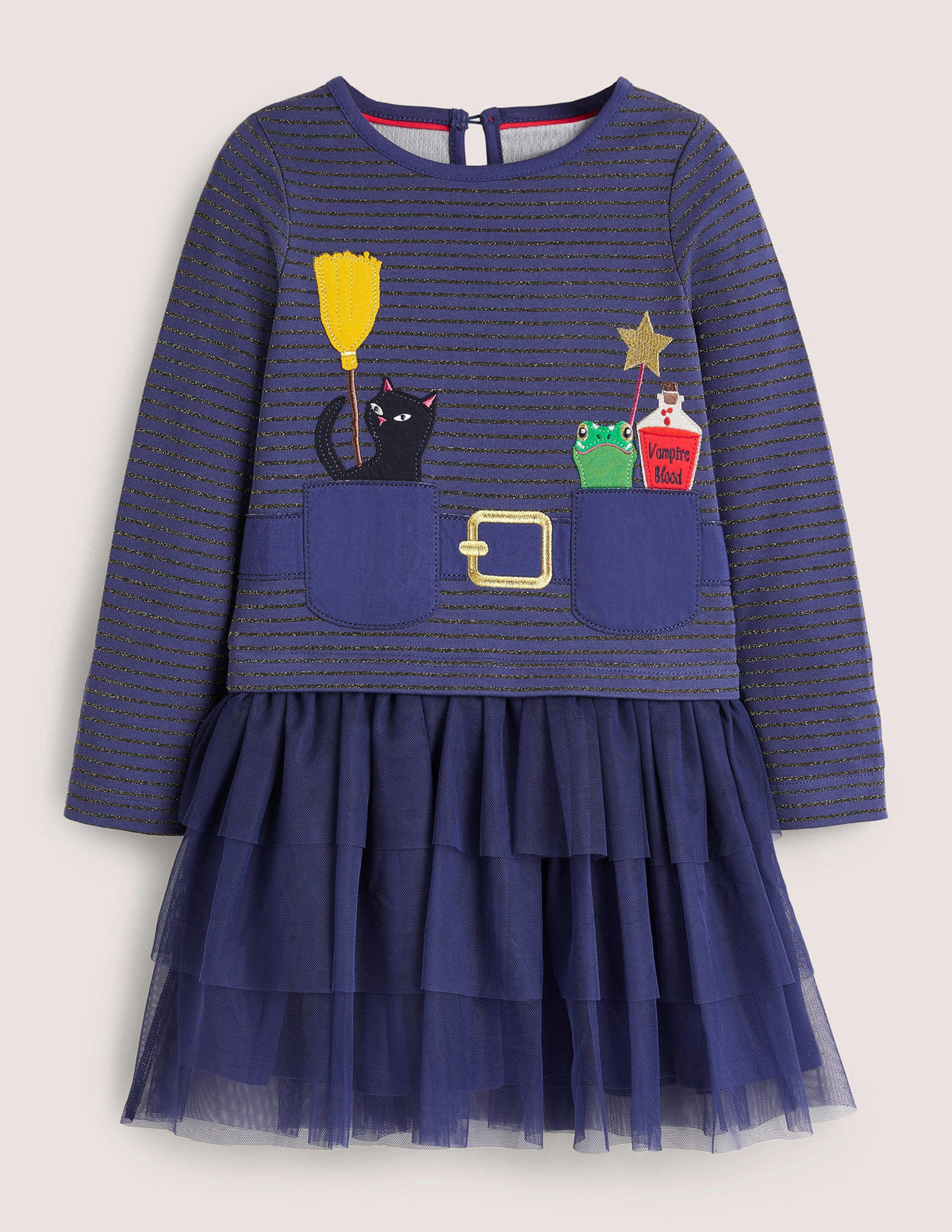 Robe d'Halloween en tulle-Sorcière bleu tribord-1