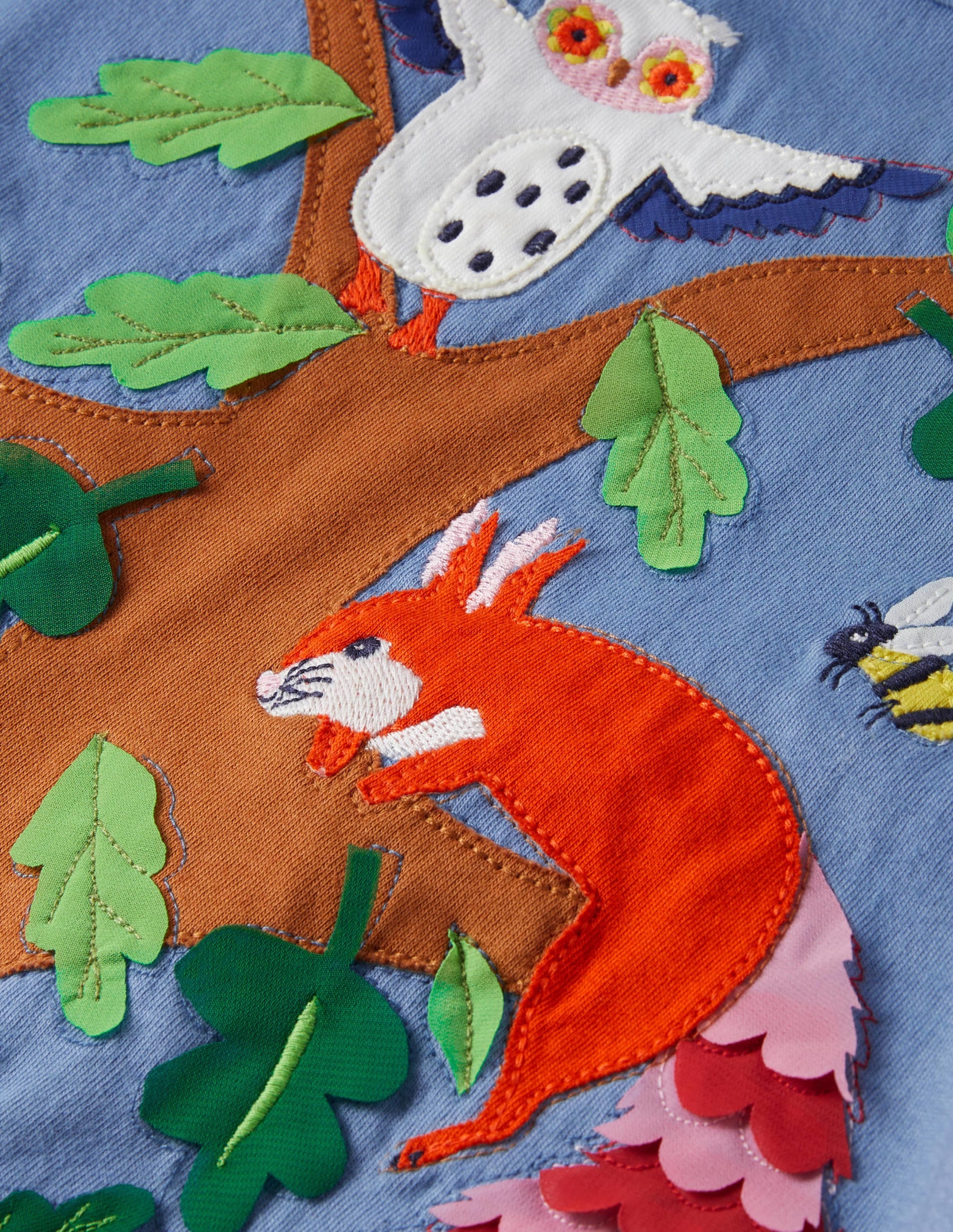 Jerseykleid mit Applikation-Rivierablau, Waldtiere - Image 3