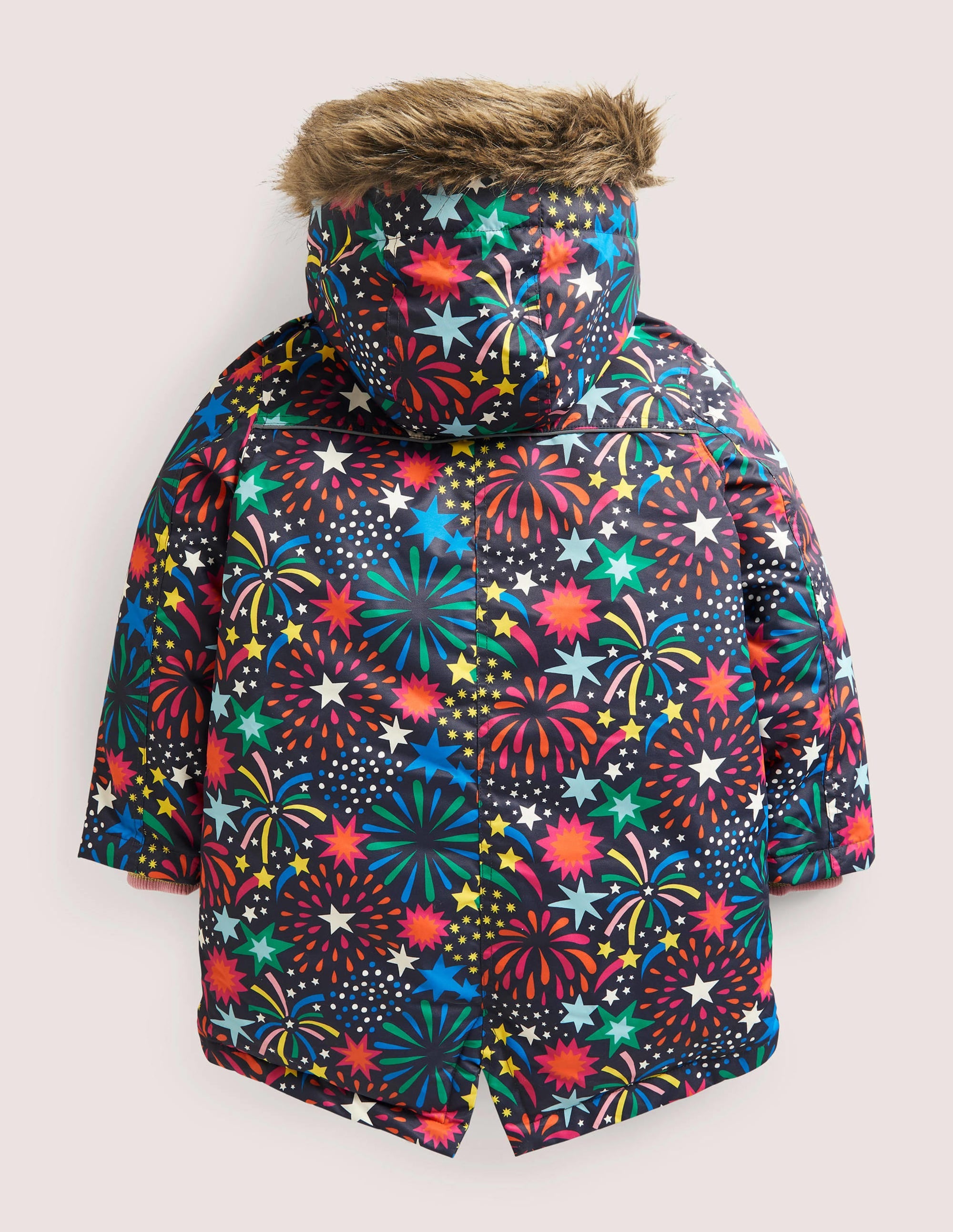 Bequemer wasserdichter Parka-Rußgrau, Feuerwerk - Image 2