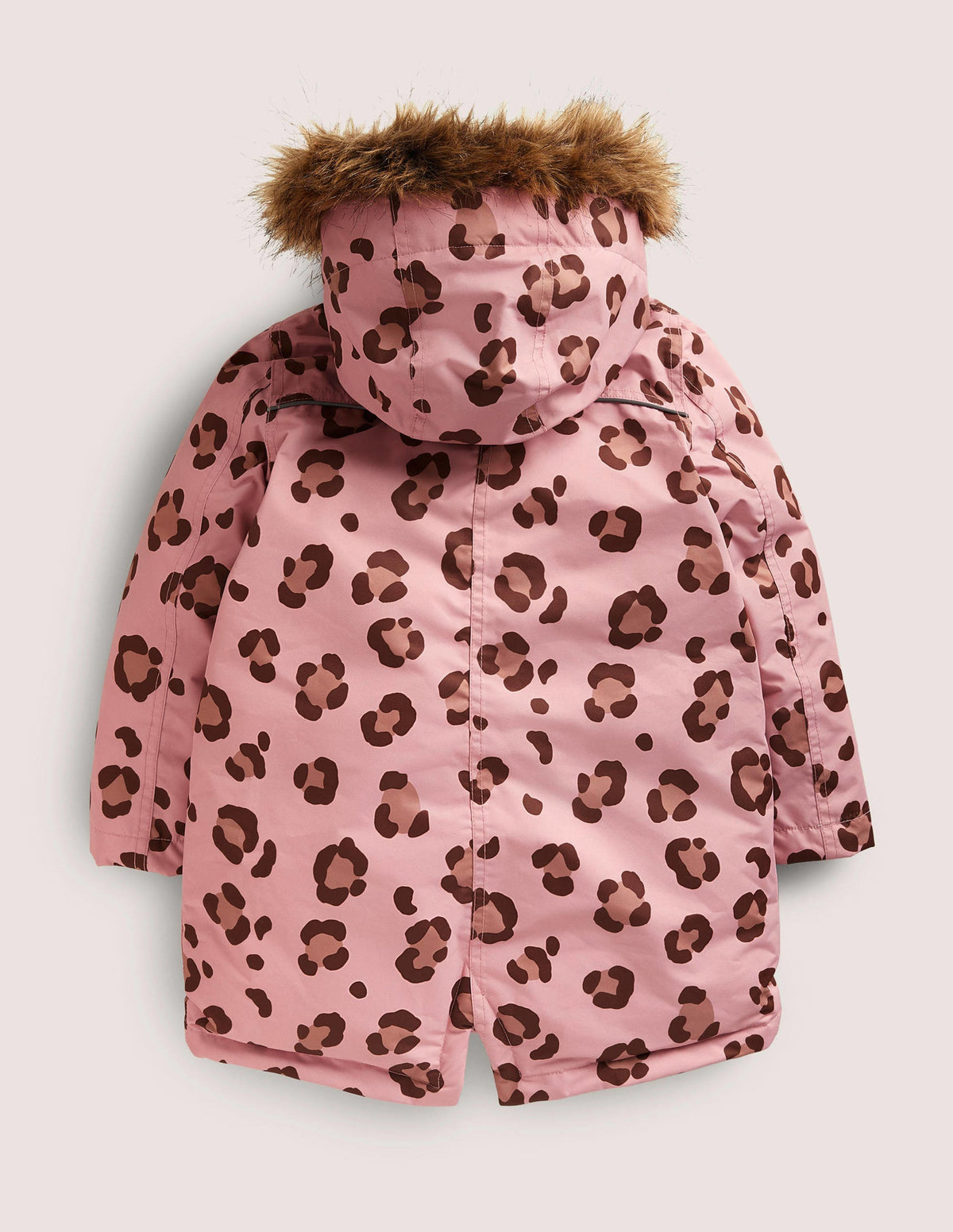 Pink Animal Print Waterproof Parka-Almond Pink Animal Print - Image 2