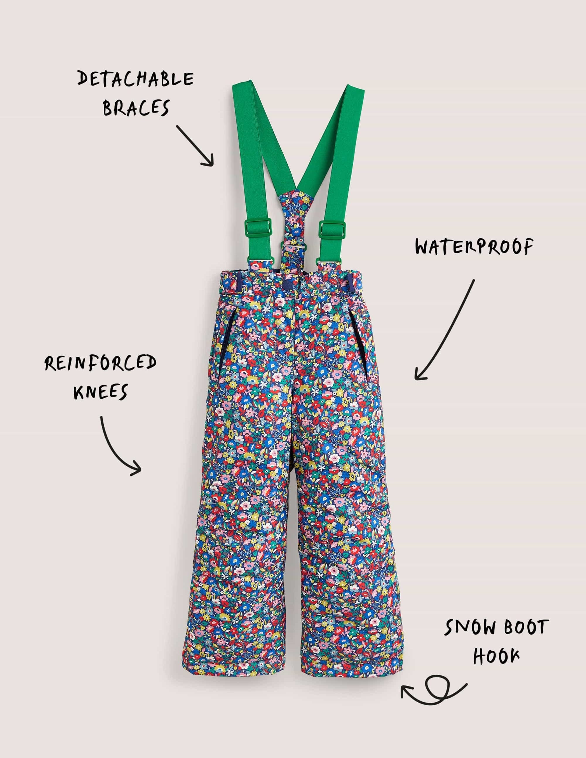 Wasserdichte Allwetterhose-Bunt, Patchwork-Blumen - Image 4