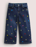 Jeans mit weitem Bein-Mittleres Vintageblau, Sternschnuppe