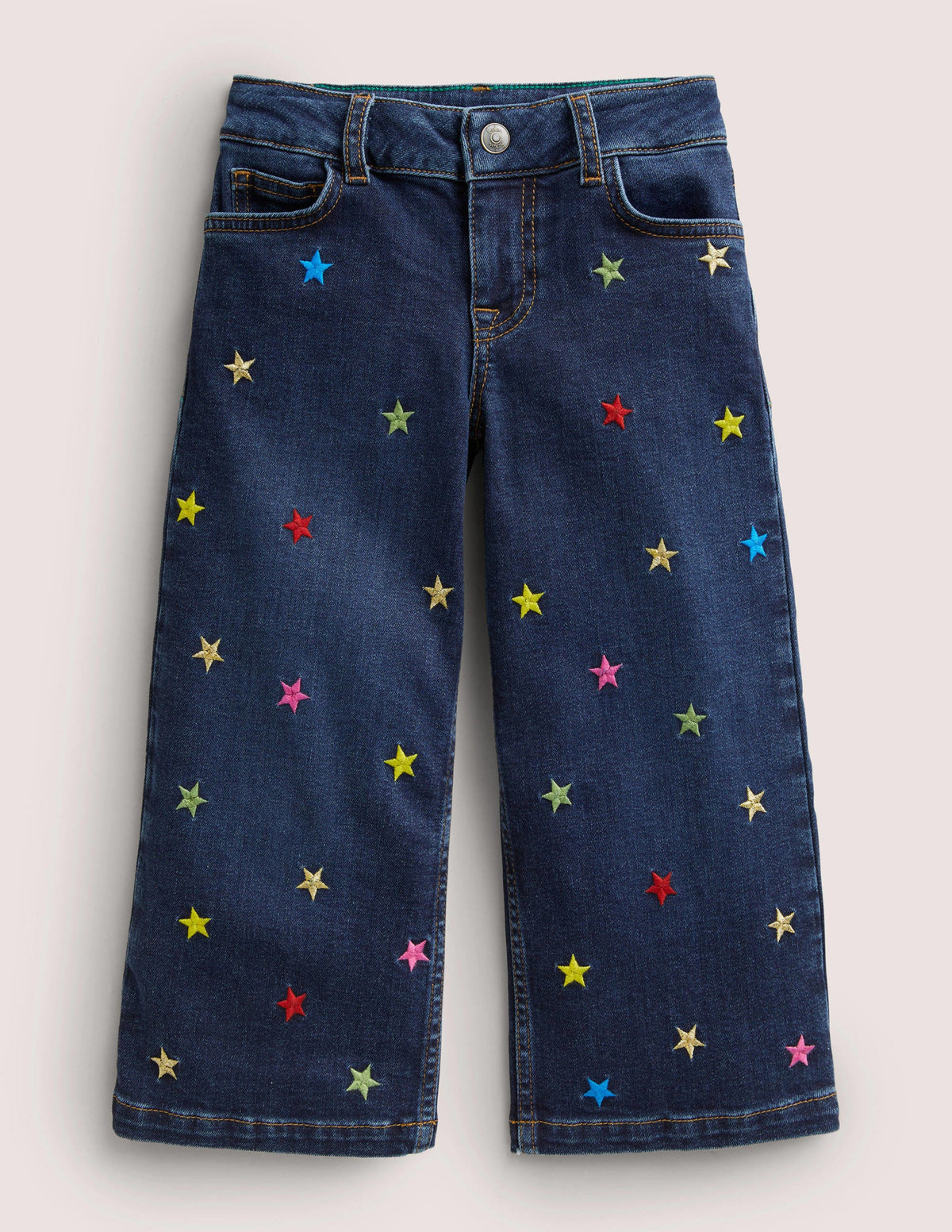 Jeans mit weitem Bein-Mittleres Vintageblau, Sternschnuppe-1