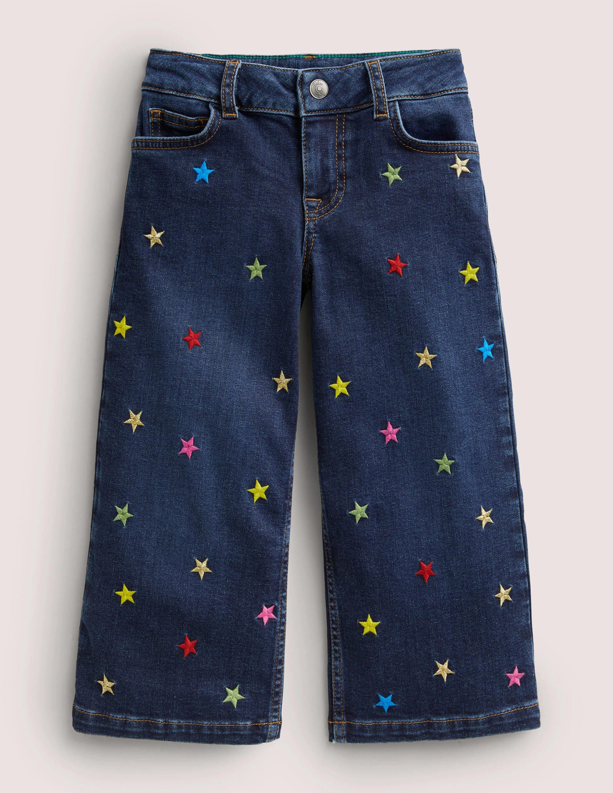 Jeans mit weitem Bein-Mittleres Vintageblau, Sternschnuppe - Image 1